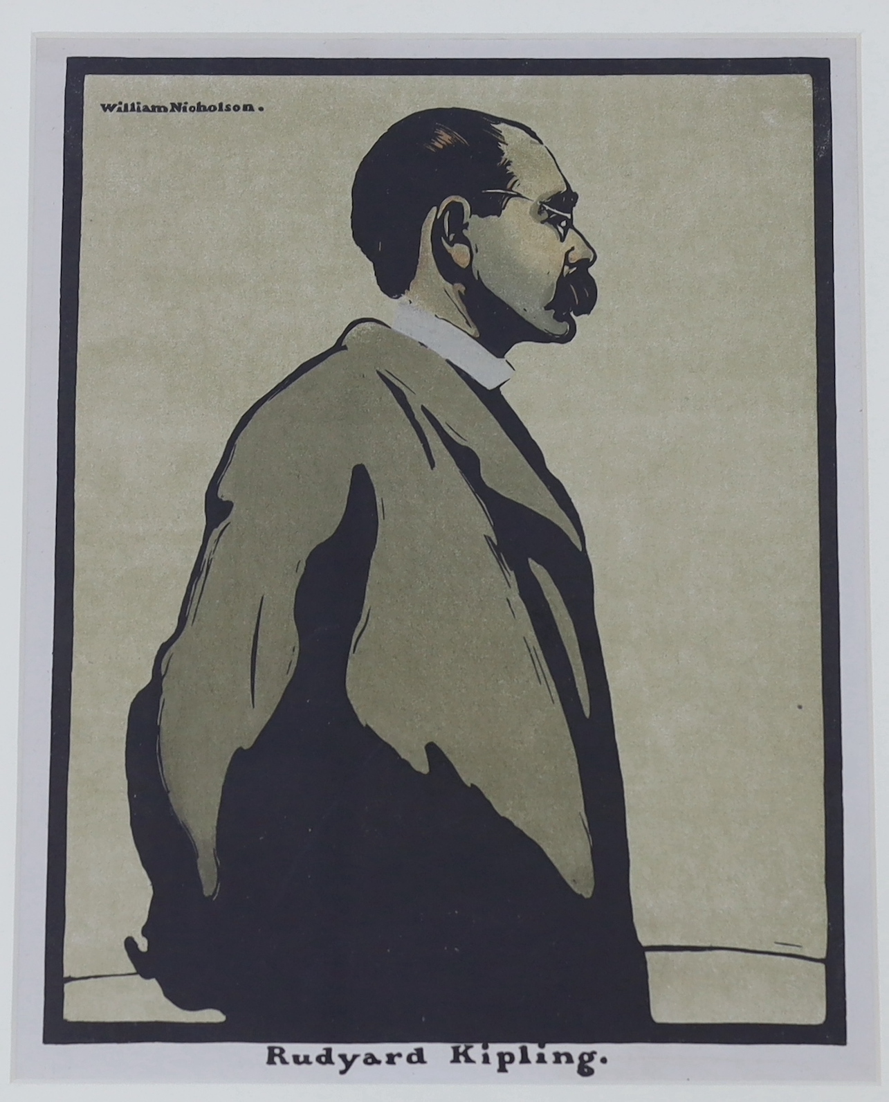 William Nicholson (1872–1949) Rudyard Kipling and Q for Quaker, two wood cuts/lithographs, the largest 29cm x 23cm